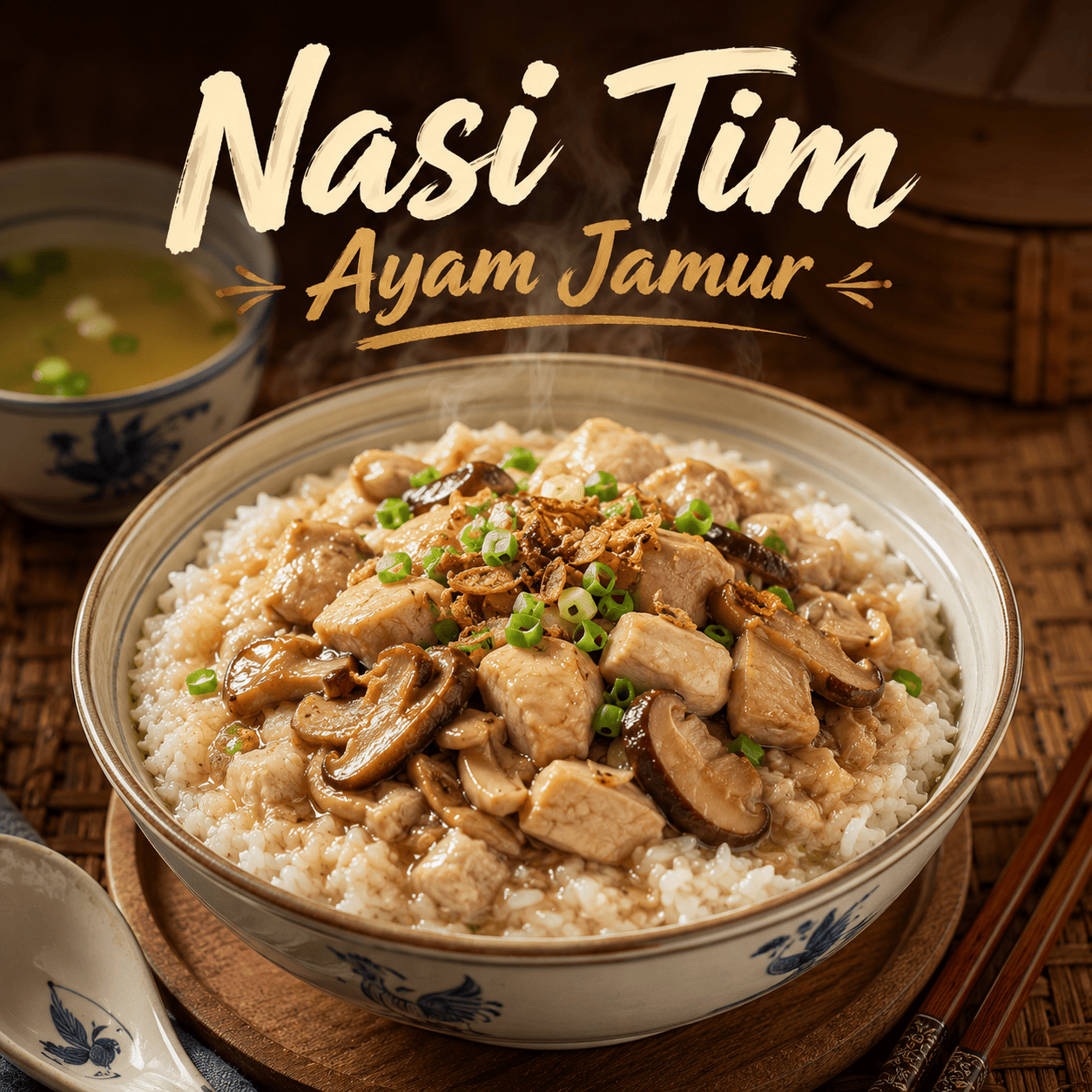 Nasi Tim Ayam Jamur